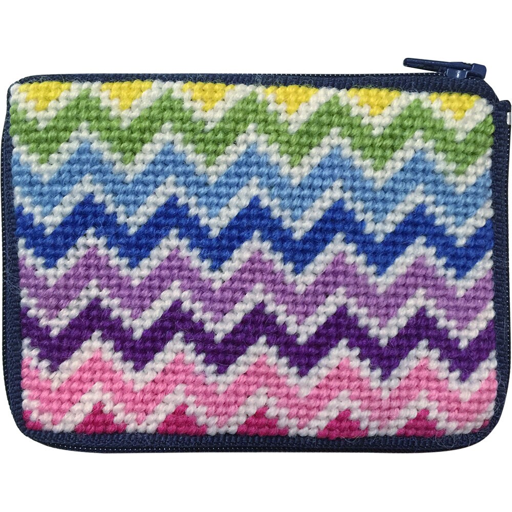 Stitch and Zip Kids Coin Case Needlepoint Kit Chevrons SZ8101 | Michaels