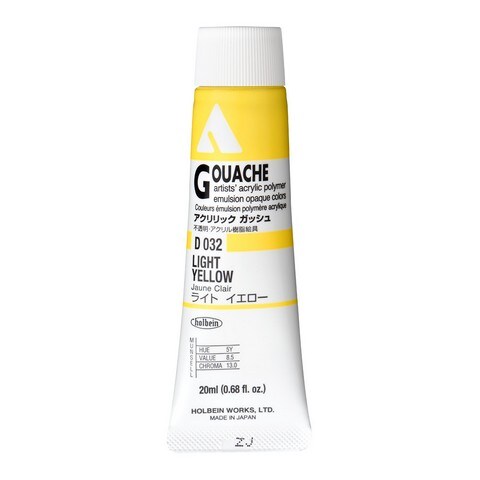 ACRYLA GOUACHE 20ML LIGHT YELLOW