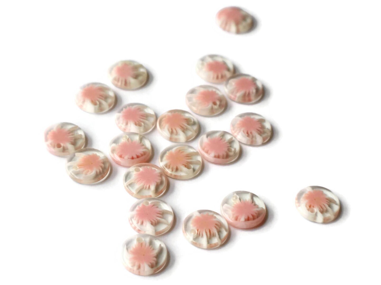 20 15mm Resin Black Flower Charms Clear Plastic Pendants Drop Beads Flat Round Sun Burst Charms by Smileyboy | Michaels