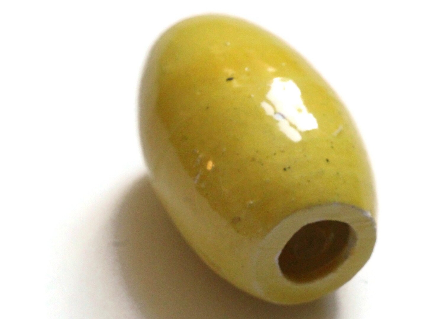 42mm Yellow Vintage Ceramic Porcelain Barrel Beads