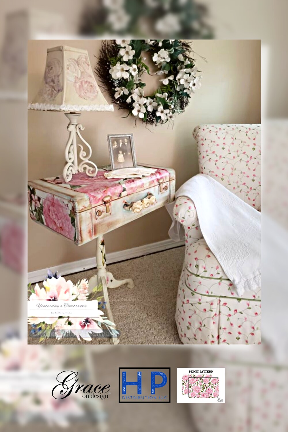 Peonies in Pink Decoupage Papers for Crafting and Multi Media Art (medium)