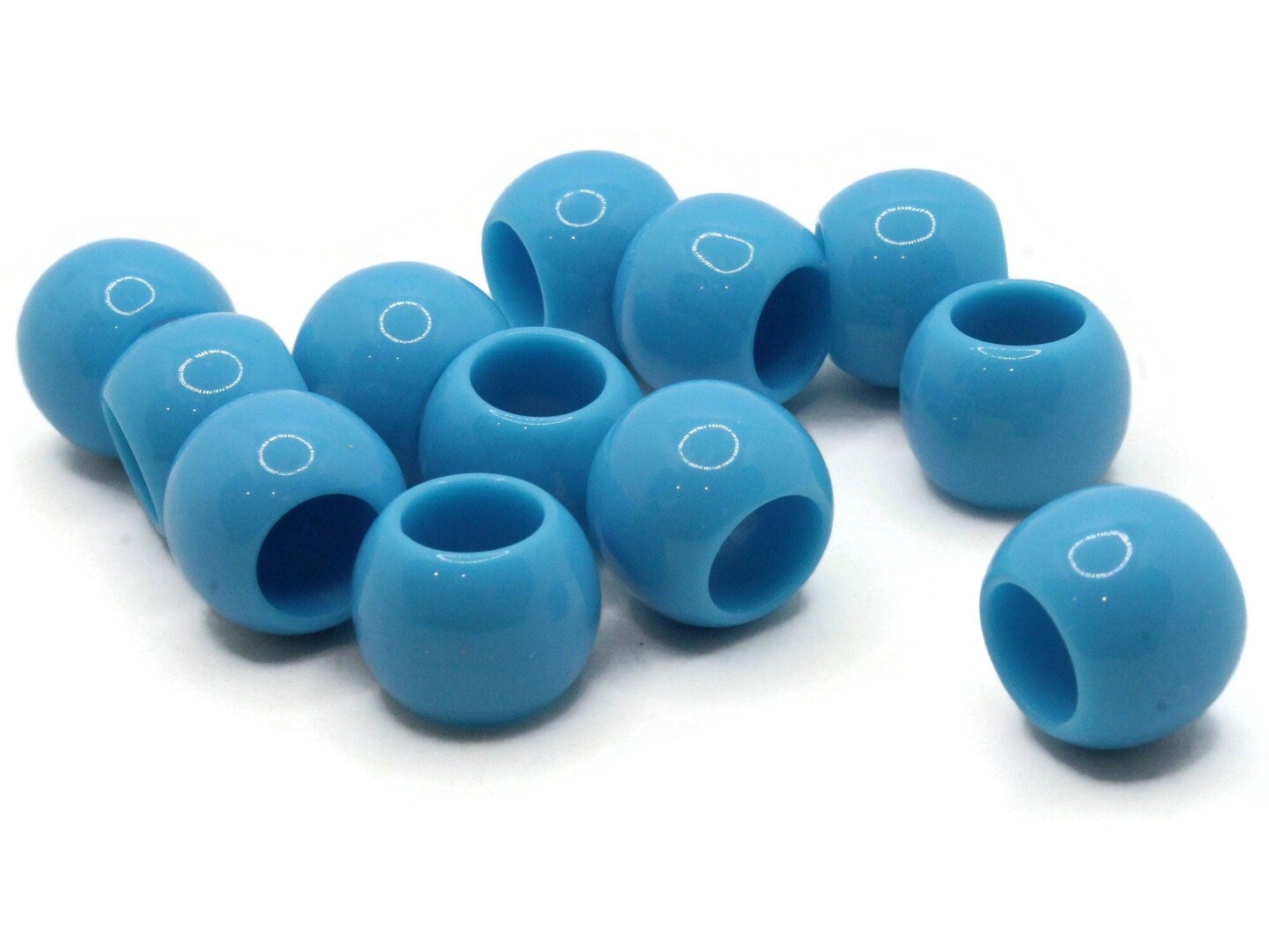 12 17mm Blue Large Hole Round Plastic Beads Michaels