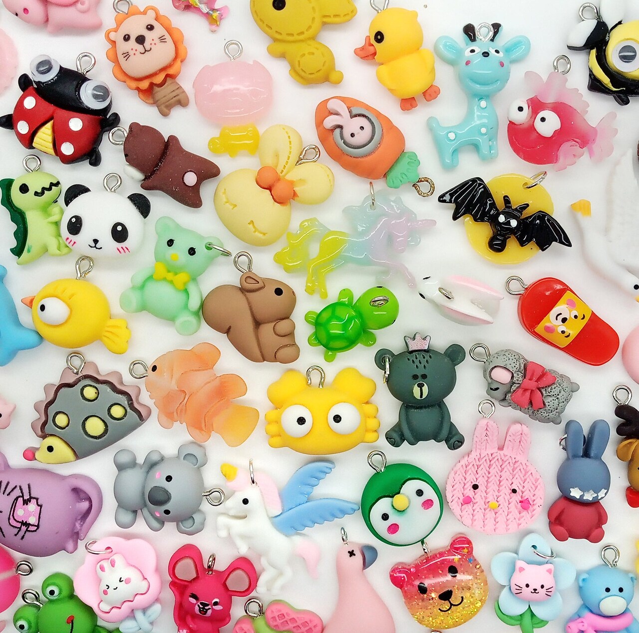 Cute Animal Charm Mix, 20 pieces, Assorted Kawaii Animal Pendants ...