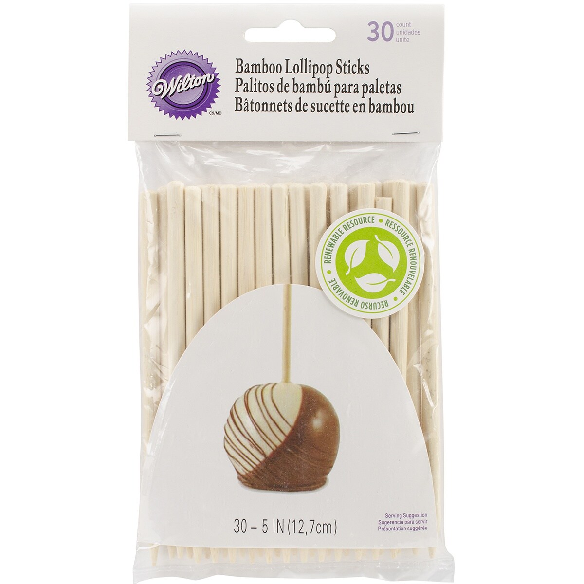 Multipack of 3 - Bamboo Lollipop Sticks 5&#x22; 30/Pkg