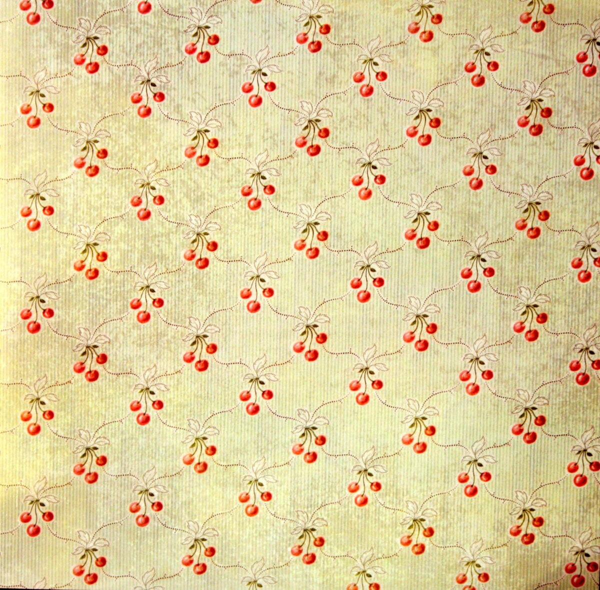 The Paper Studio 12 x 12 Kellerkurtz & Company Heritage Collection Cherries  Flat Scrapbook Paper