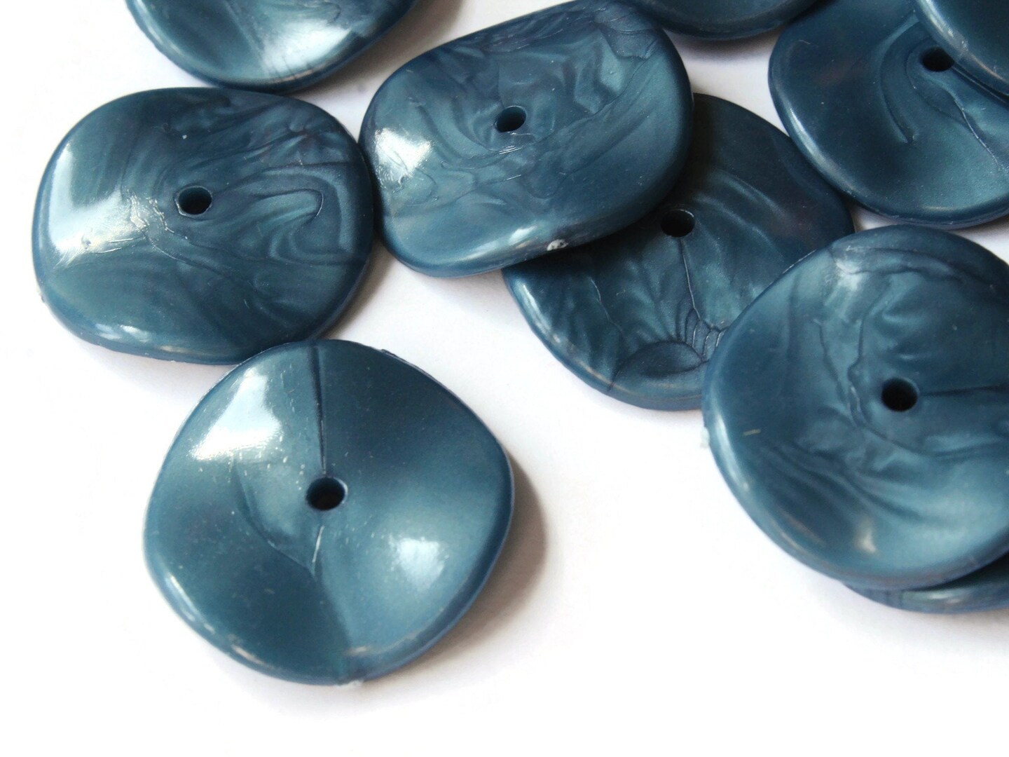 20 25mm Gray Vintage Wavy Beads Flat Round Disc Beads Curvy Coin Beads