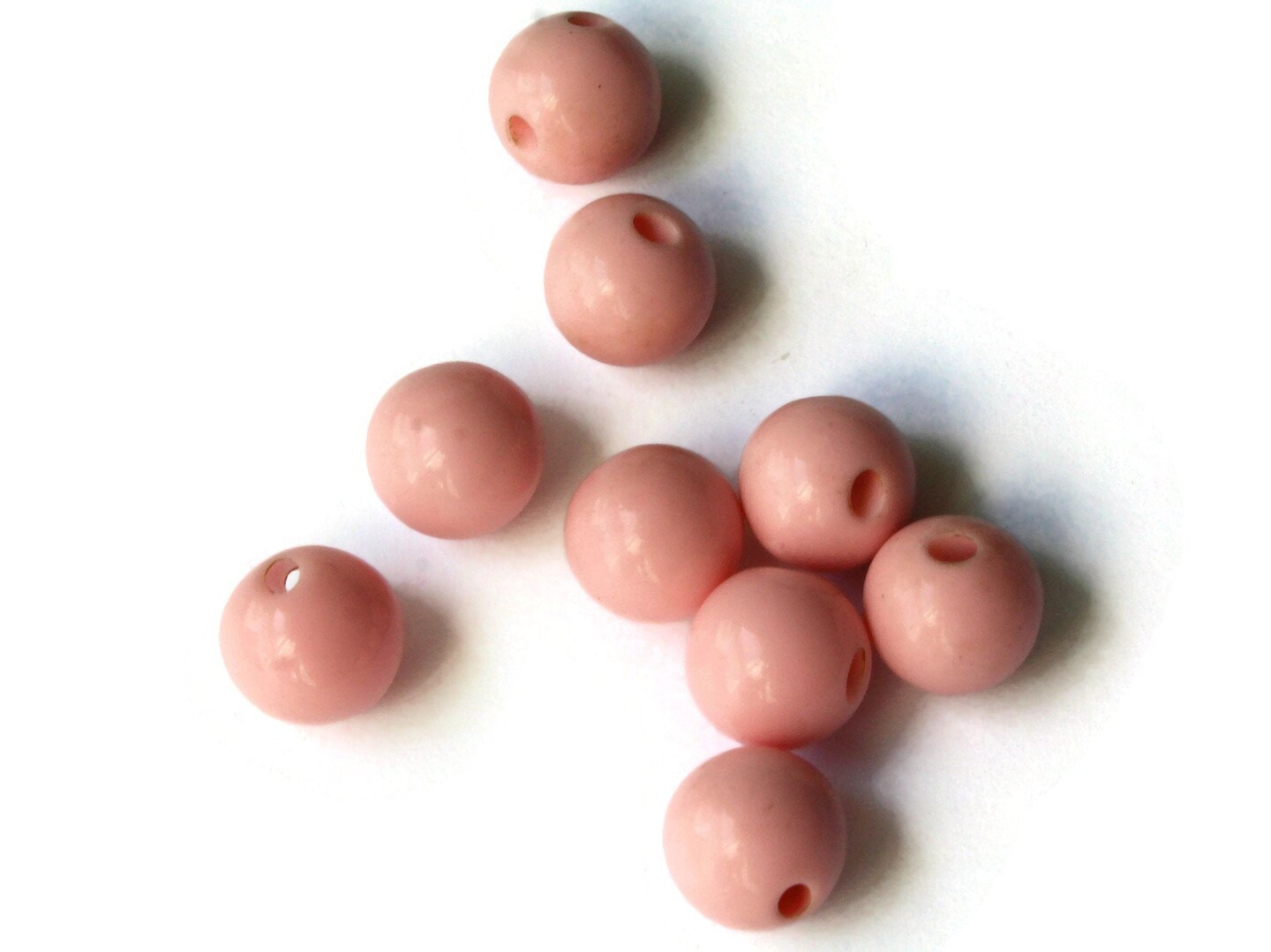 9 11mm or 7/16 Inch Bubble Gum Pink Ball Buttons - Round Vintage Lucite Buttons