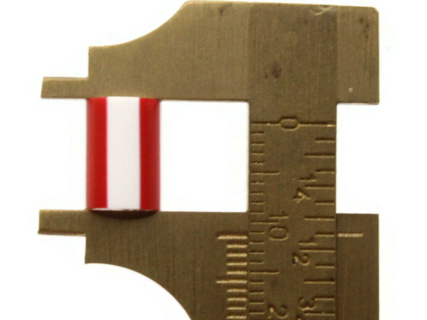 12 12mm to 14mm Red and White Striped Vintage Plastic Tube Beads