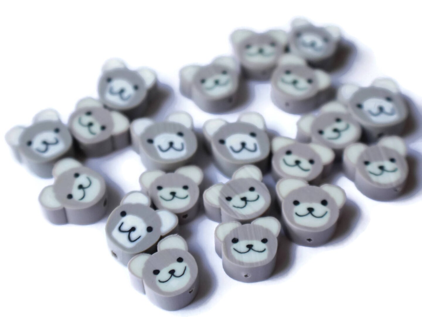 20 White Polar Bear Head Miniature Animal Polymer Clay Beads by Smileyboy Beads | Michaels