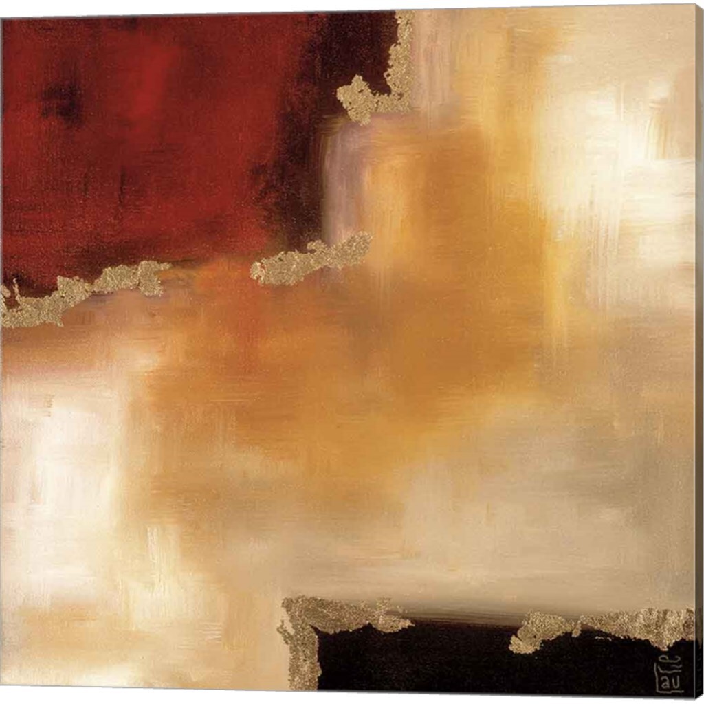 Crimson Accent by Laurie Maitland 14&#x22; x 14&#x22; Canvas Wall Art (Set of 2)