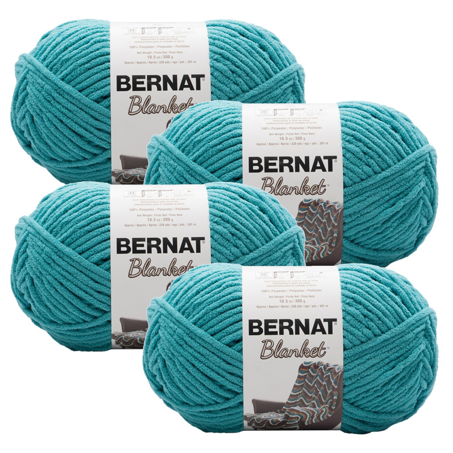 Pack of 4 Bernat Blanket Big Ball Yarn Aquatic Coastal Collection