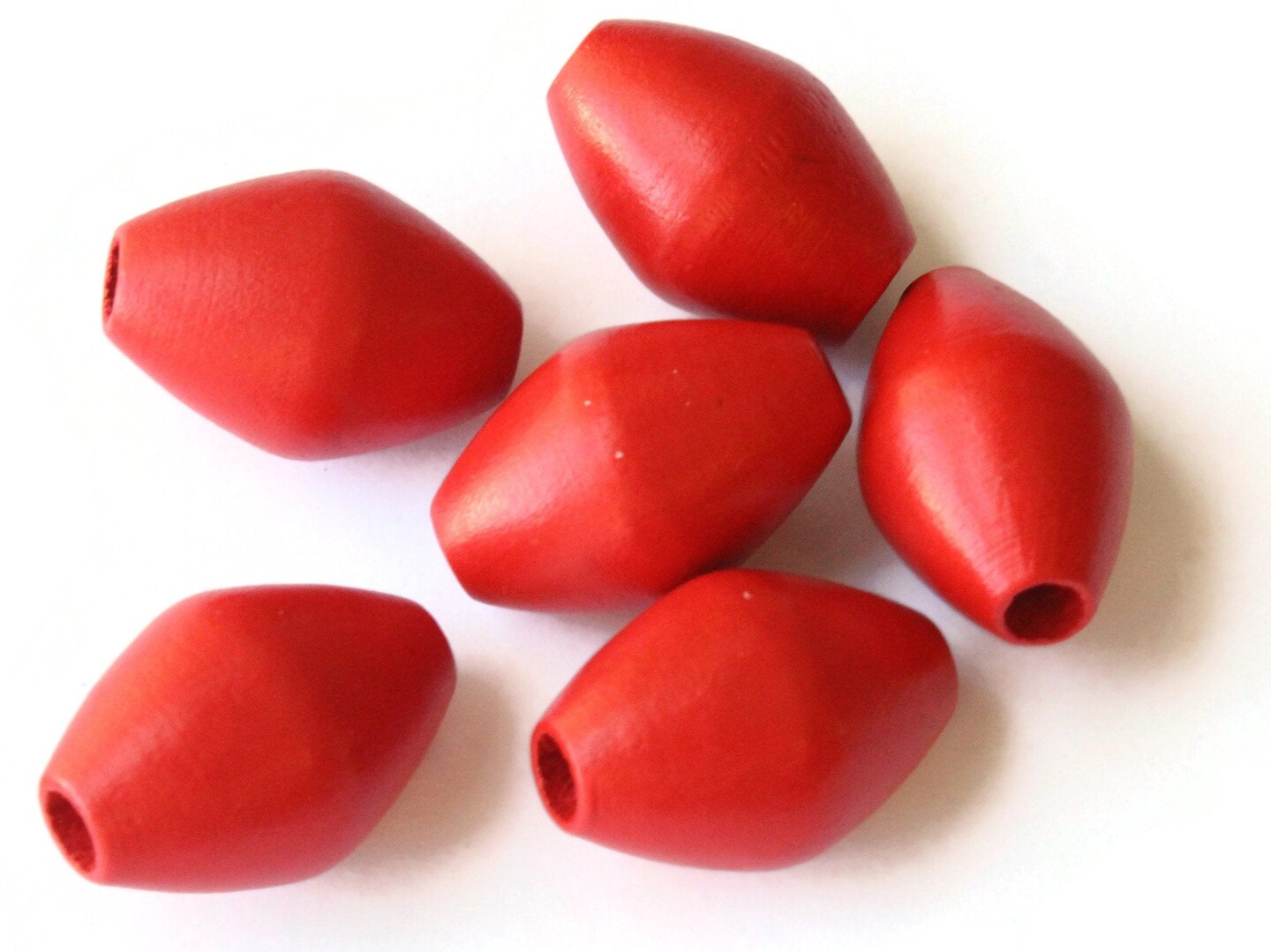 6 29mm Red Wooden Bicone Beads Wood Beads Michaels