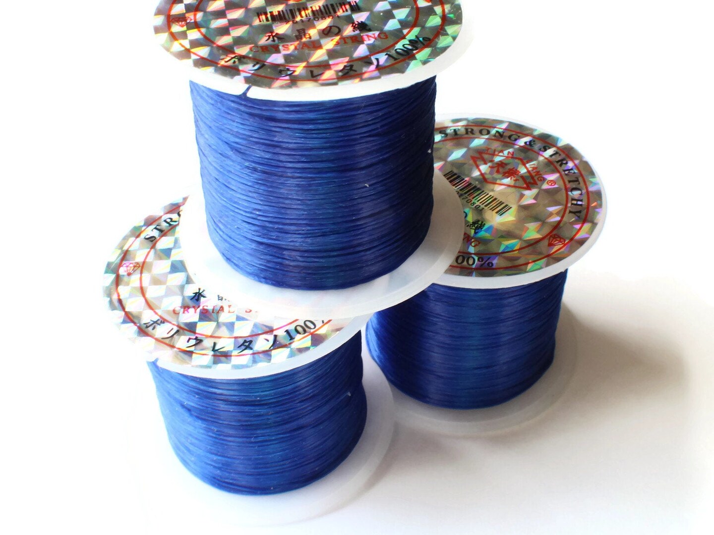 3 Rolls Thread Dark Blue Elastic Cord 0.8mm Elastic Thread 10 Meters per roll