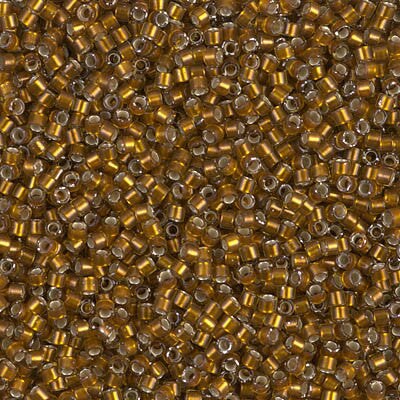 Miyuki Delica Bead 11/0, DB1681, Silver Lined Glazed Dark Saffron, 5 grams