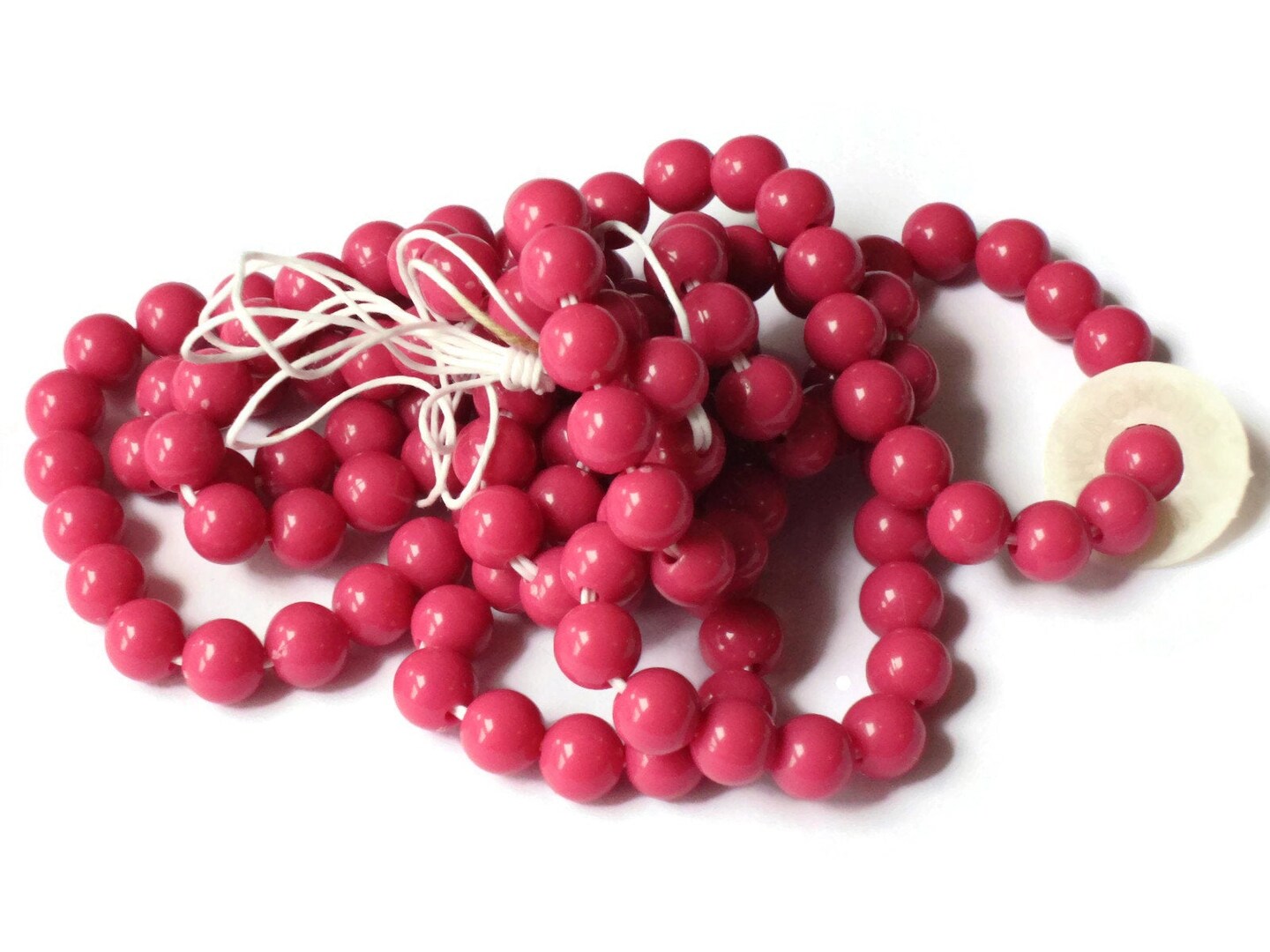 135 6mm Round Pink Vintage Plastic Beads 31 Inch Full Strand Ball Beads Acrylic Beads