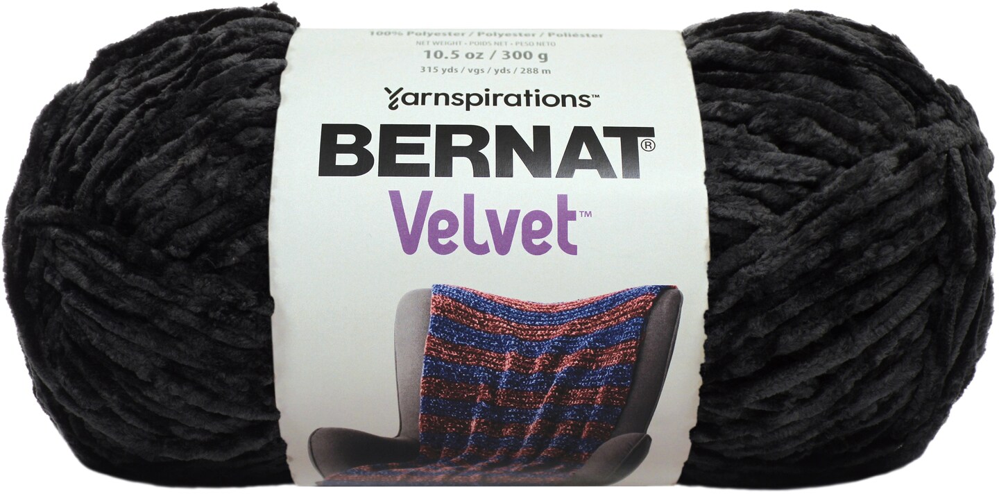 Bernat Velvet Blackbird Yarn - 2 Pack of 300g/10.5oz - Polyester - 5 Bulky - 315 Yards - Knitting/Crochet