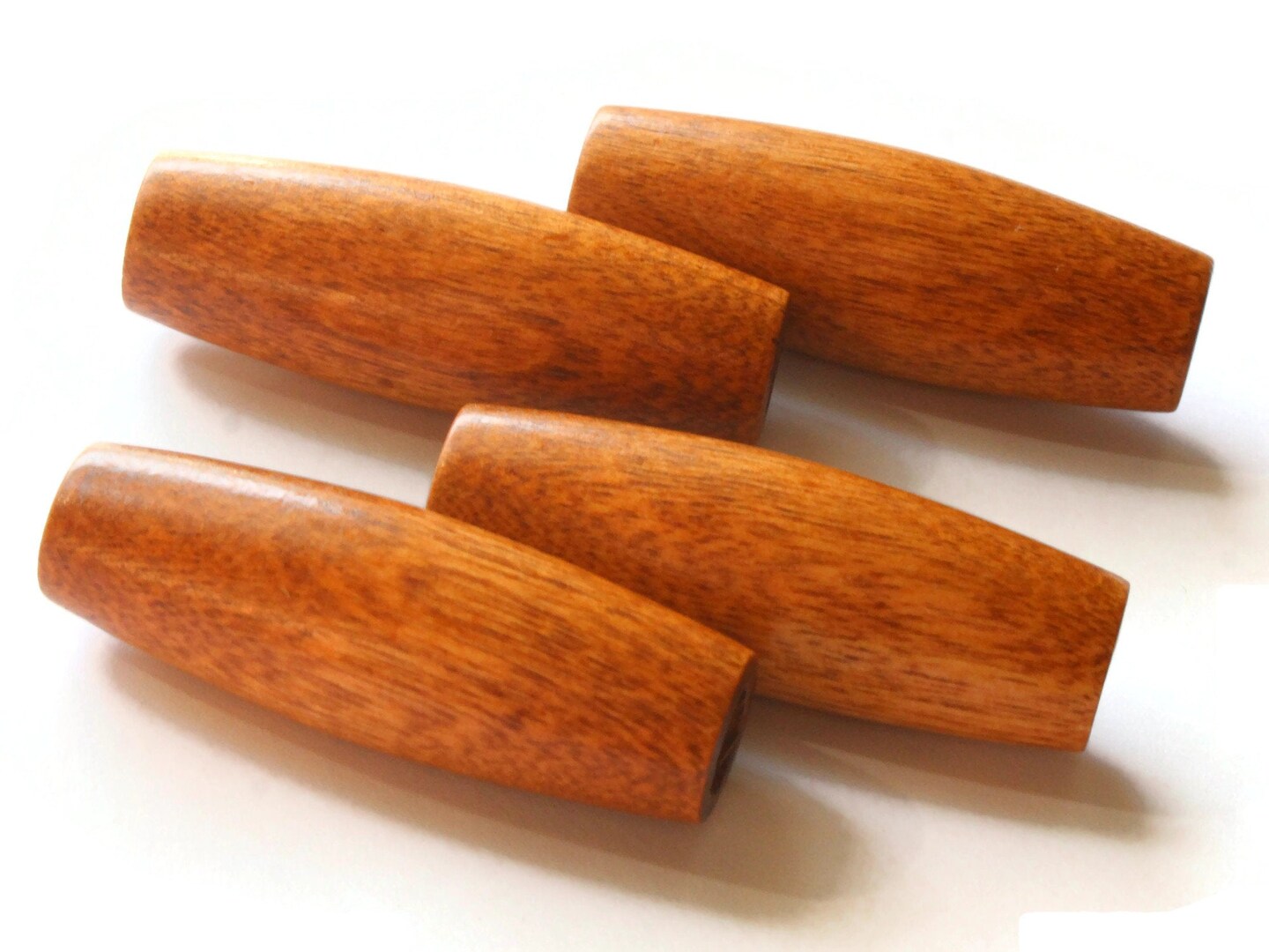 4 2 Inch Long Large Brown Tube Beads Vintage Wood Beads Large Hole Wooden Beads