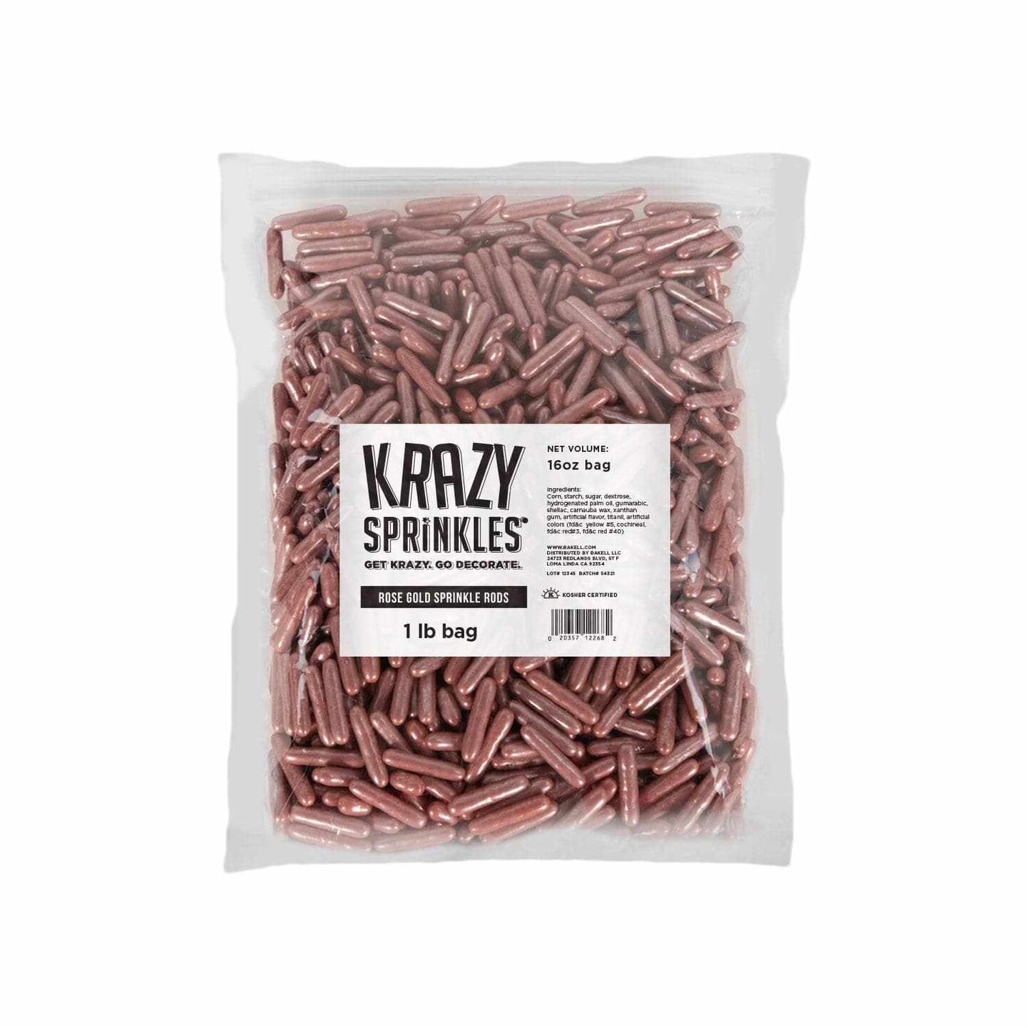 Metallic Rose Gold Rods Sprinkles Sprinkles & Edible Decorations