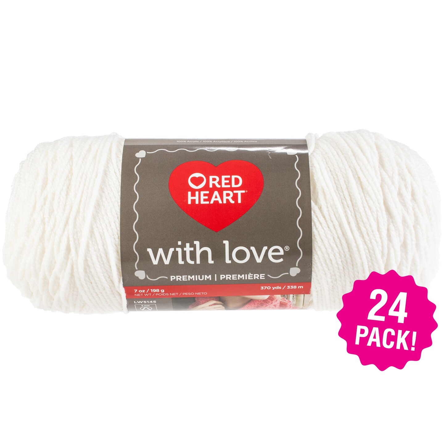 Multipack of 24 - Red Heart With Love Yarn-Eggshell