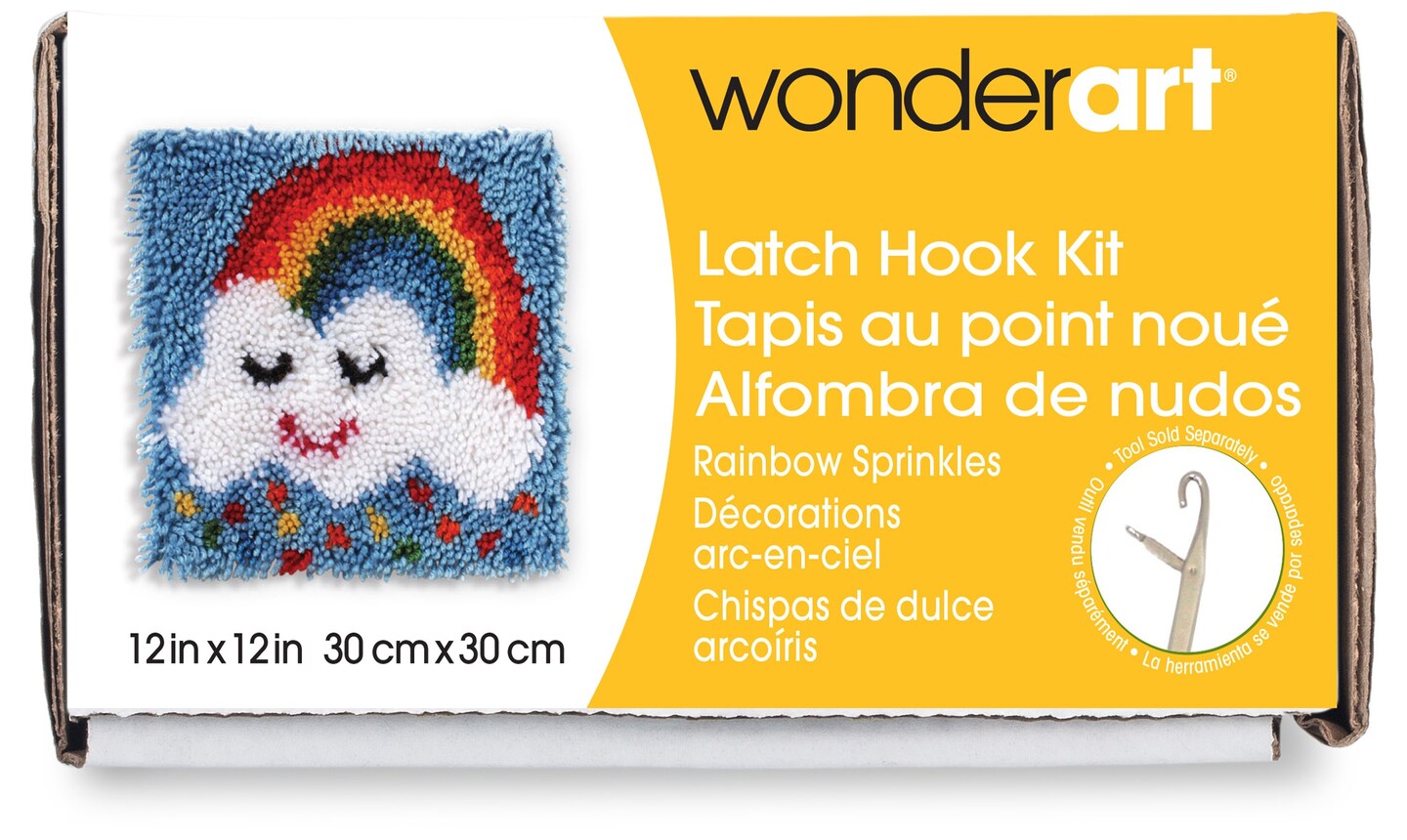 Wonderart Latch Hook Kit 12&#x22;X12&#x22;-Rainbow Sprinkles