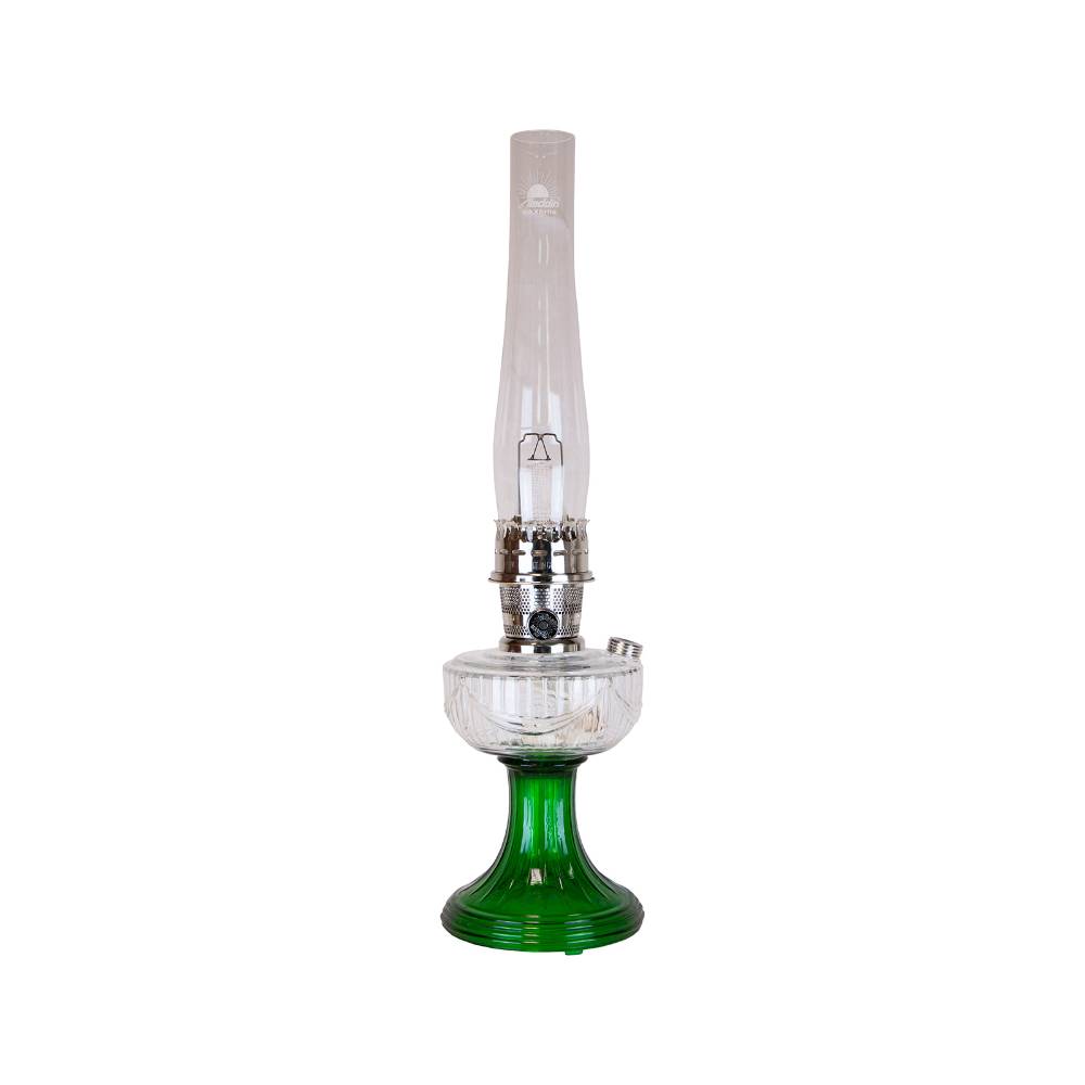 Aladdin Lincoln Drape Oil Lamp - Traditional Classic Indoor Oil or Kerosene Fuel Lamp, Bright White Light, Glass with Nickel Trim