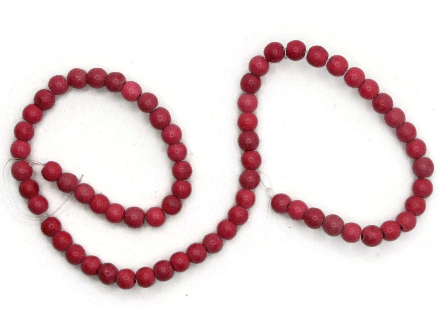68 5mm to 6mm Round Dyed Pink Howlite Stone Beads