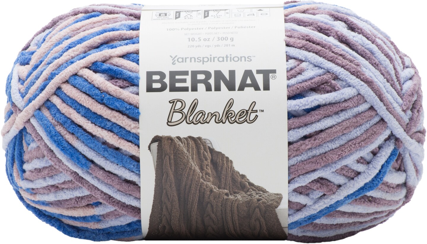 Bernat Blanket Shadow Purple Yarn - 2 Pack of 300g/10.5oz - Polyester - 6 Super Bulky - 220 Yards - Knitting/Crochet