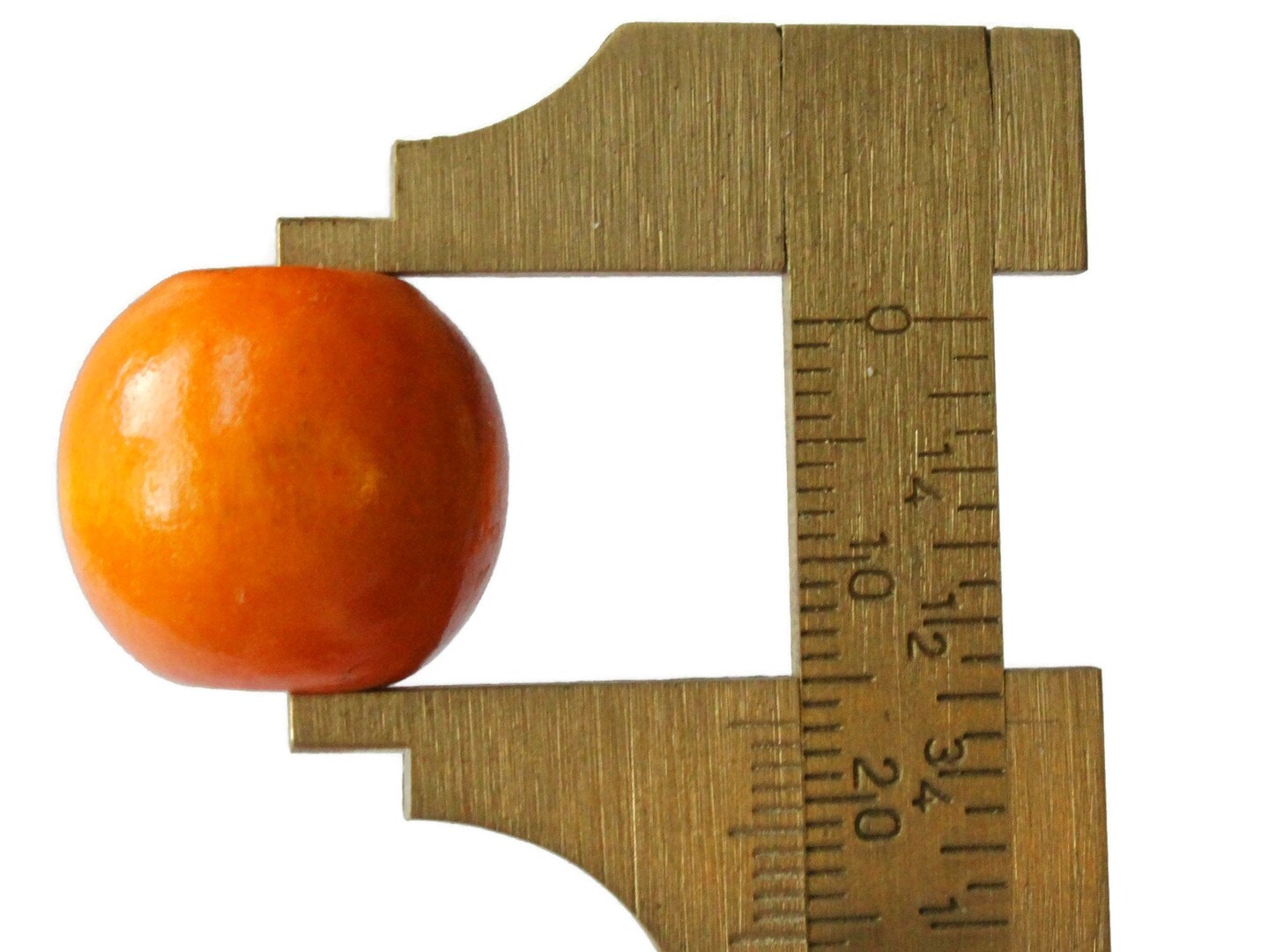 12 19mm x 17mm Round Orange Wood Beads Large Hole Wooden Ball Beads
