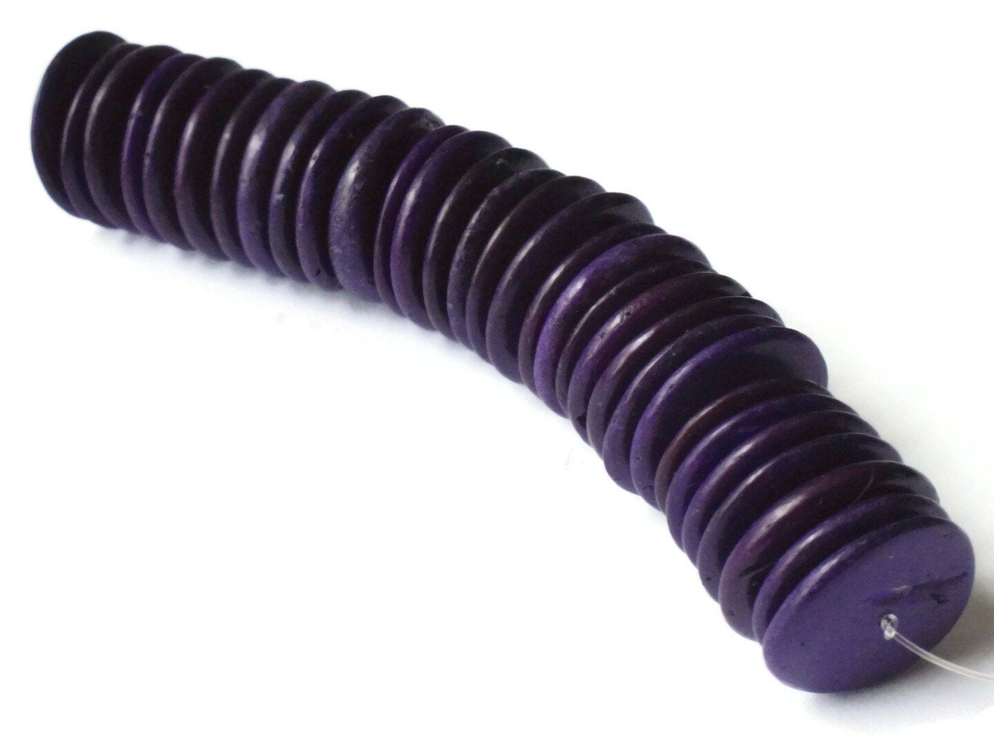 25 20mm Dark Purple Wood Beads Vintage Flat Disc Wooden Beads