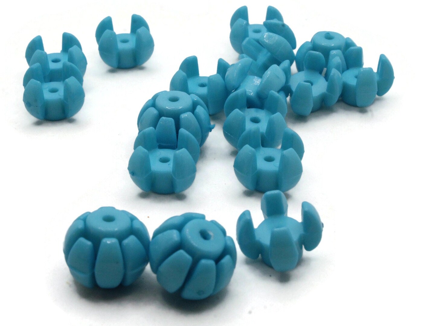 20 15mm Stacking Sky Blue Rondelle Plastic Chain Beads