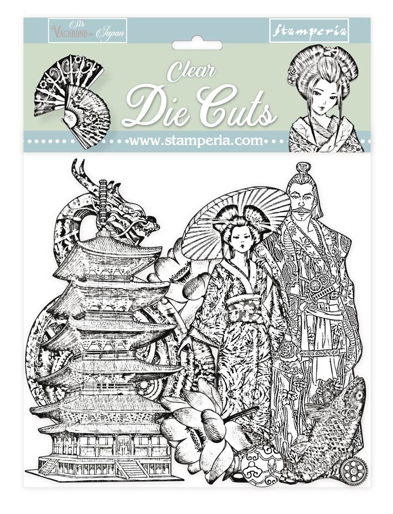Stamperia Clear Die-Cuts-Sir Vagabond In Japan Black &#x26; White