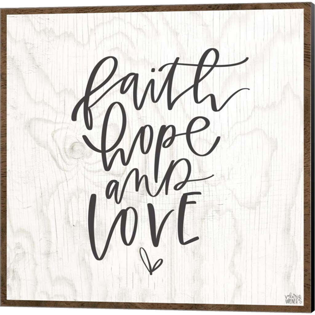 Faith, Hope, Love &#x26; The Greatest A by Valerie Wieners 14&#x22; x 14&#x22; Canvas Wall Art (Set of 2)