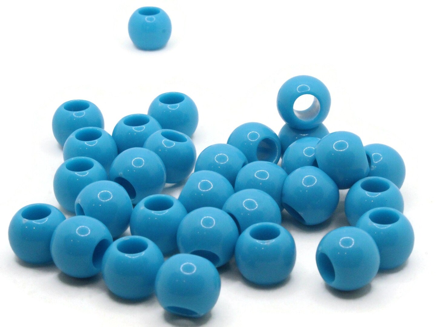 30 14mm Blue Large Hole Round Plastic Beads by Smileyboy Beads | Michaels