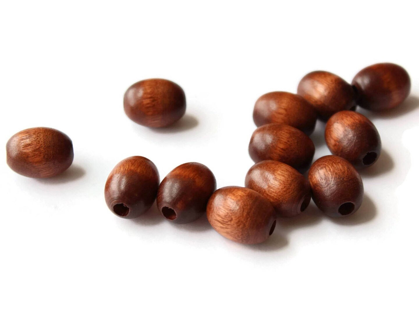 12 18mm x 14mm Oval Beads Brown Wood Beads Vintage Wooden Macrame Beads