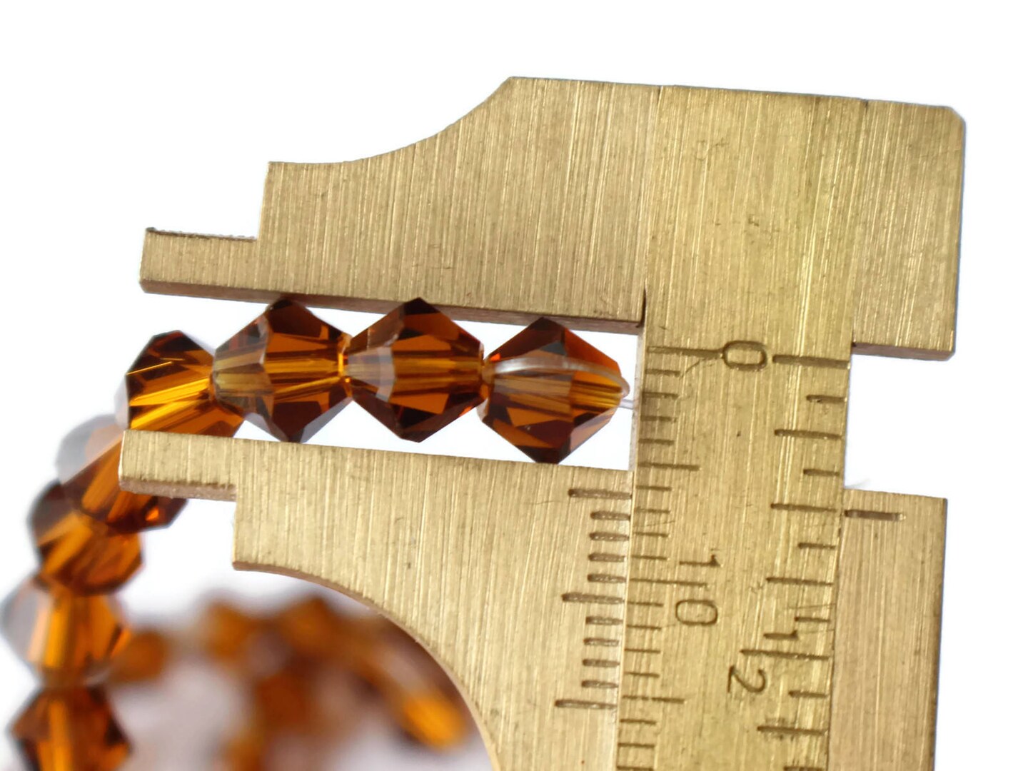 50 6mm Brown Crystal Faceted Bicone Beads