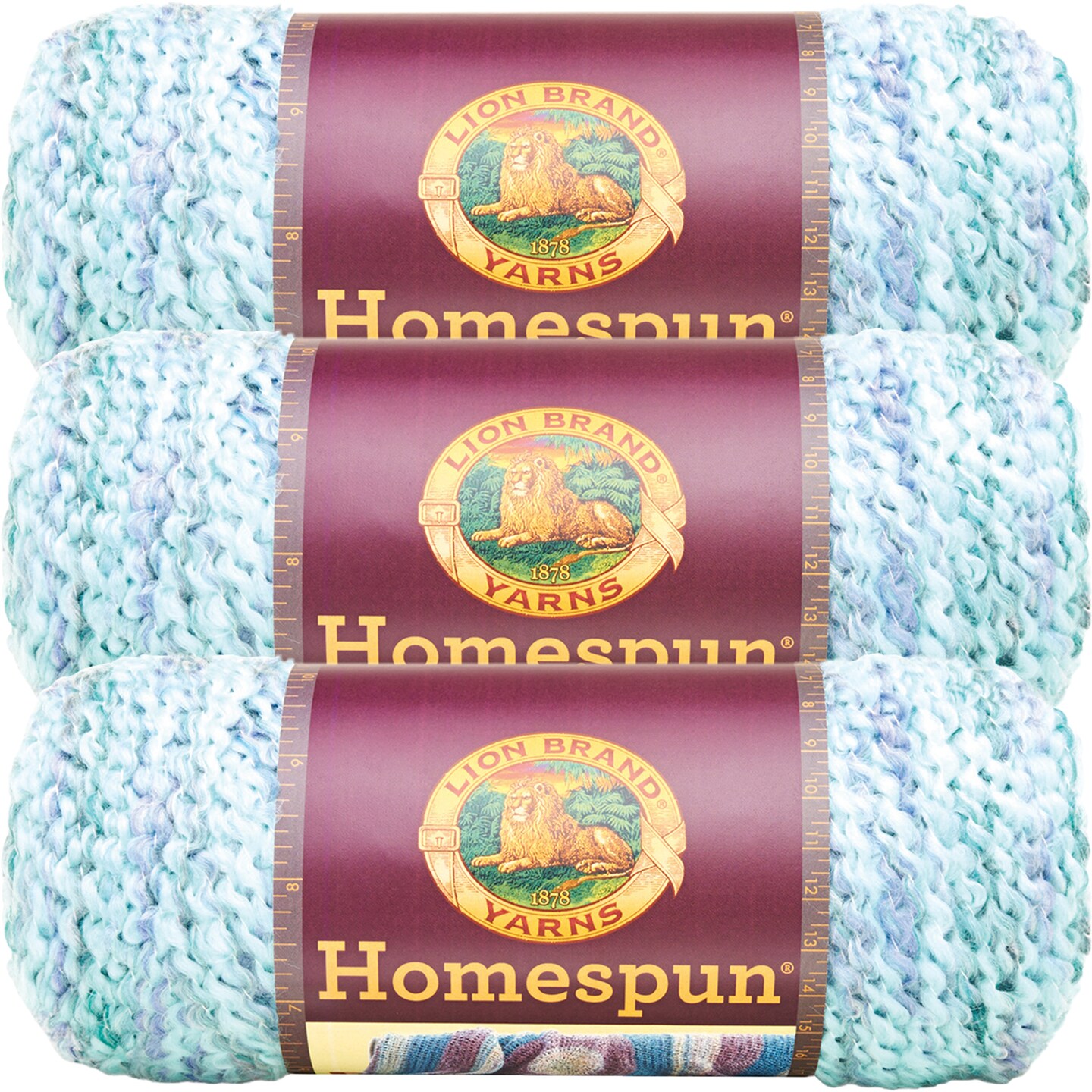 (3 Pack) Lion Brand Homespun Yarn - Waterfall