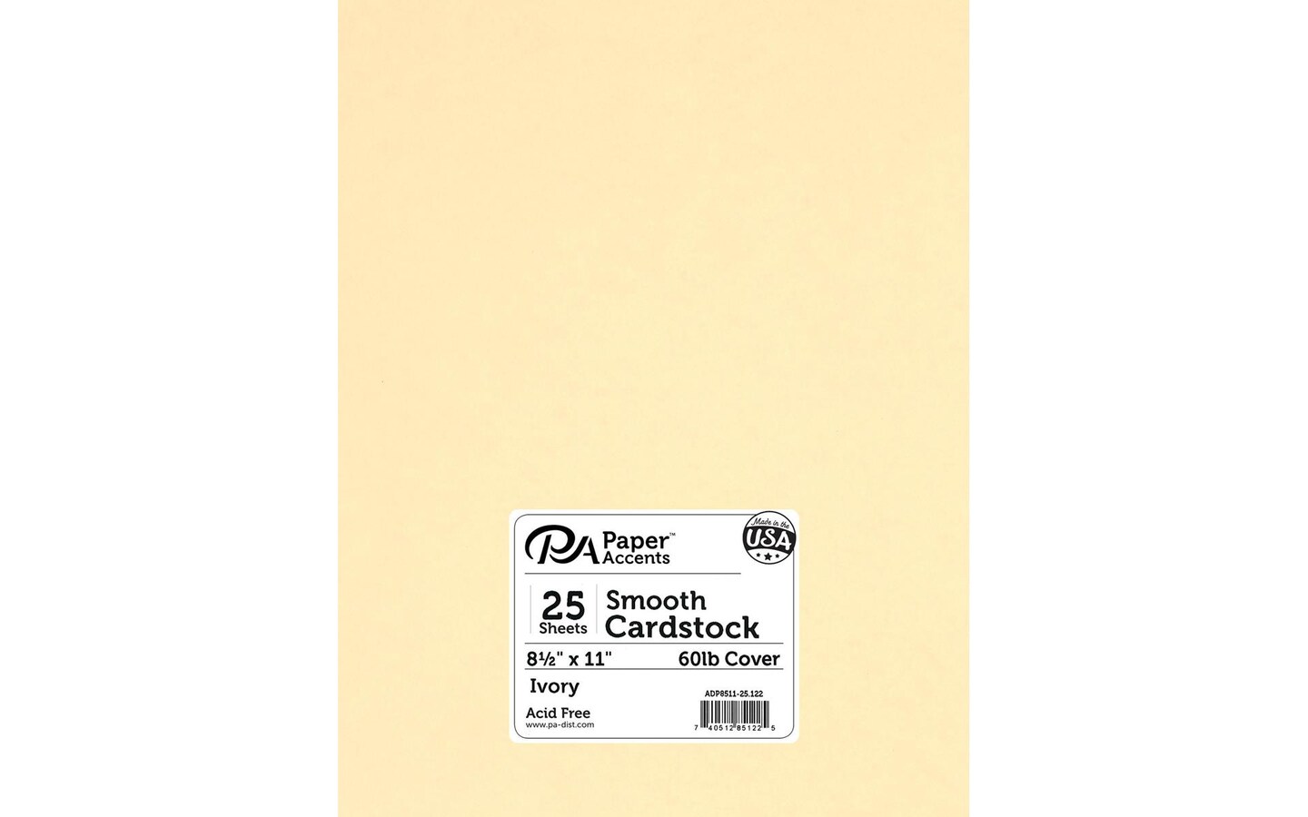 PA Paper™ Accents Ivory 8.5 x 11 60lb. Smooth Cardstock, 50