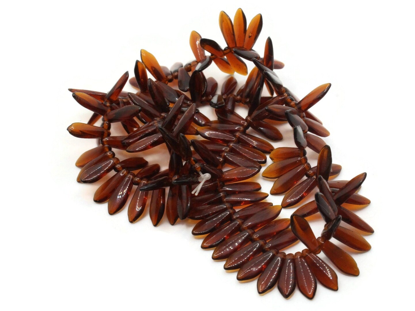 140 16mm Brown Dagger Beads Czech Glass Beads