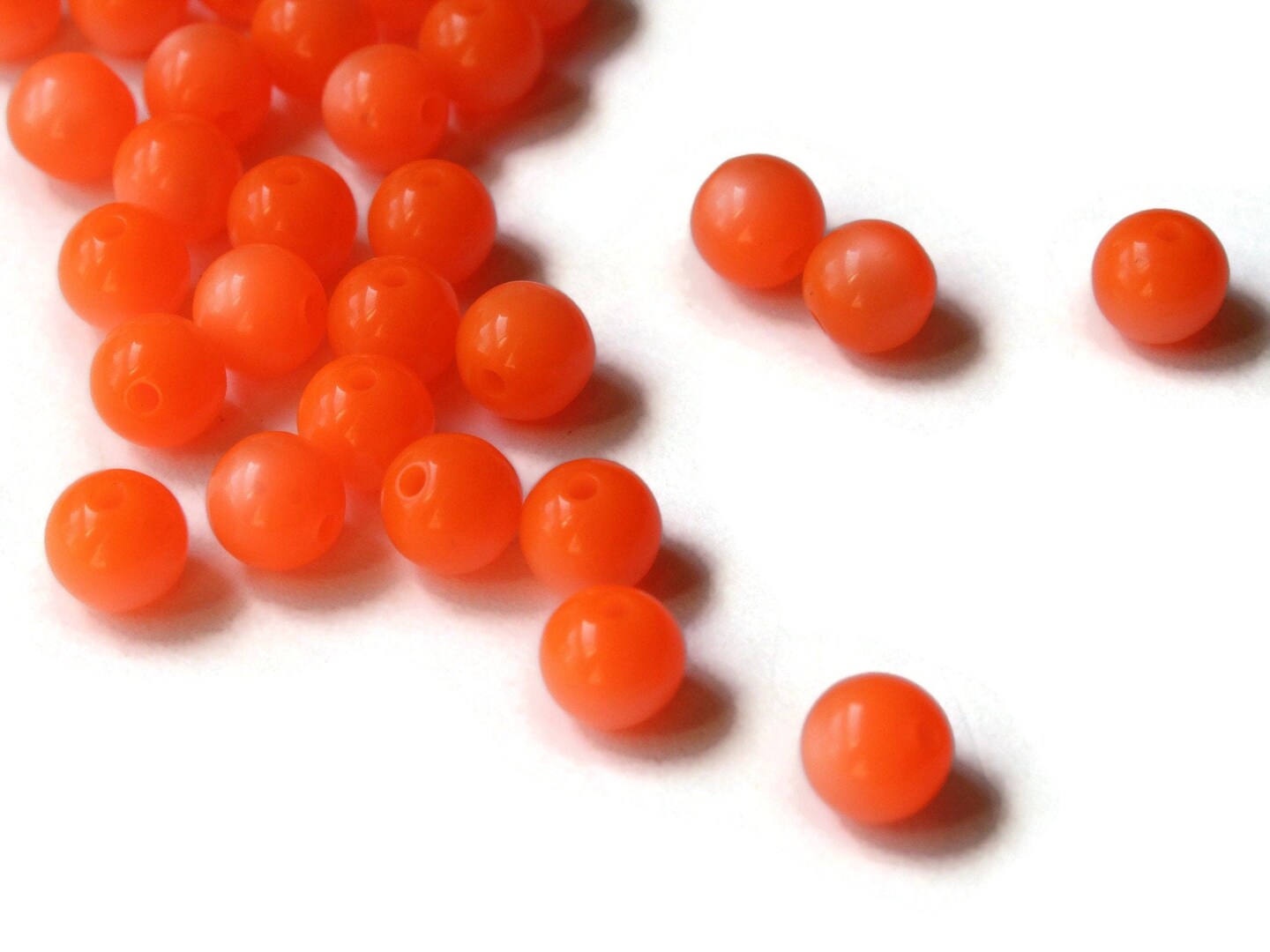 40 6mm Vintage Moonglow Lucite Round Orange Beads Michaels