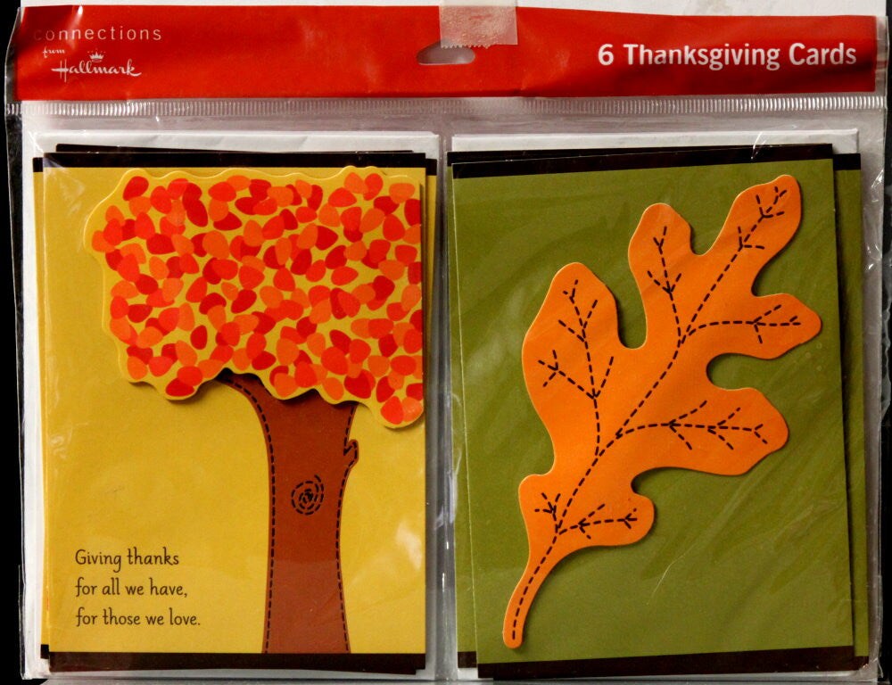 Hallmark Connections 6 Thanksgiving Cards & Envelopes Set