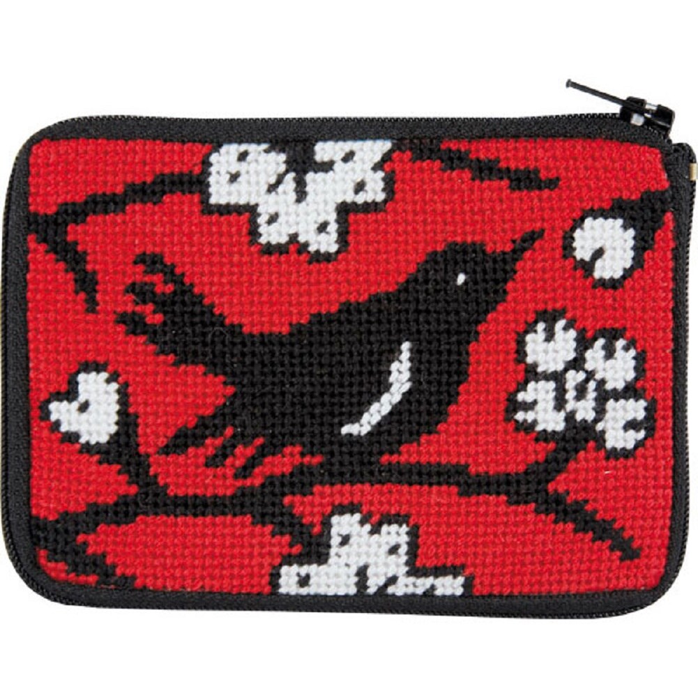 Stitch and Zip Blackbird Needlepoint Coin Purse Kit Michaels