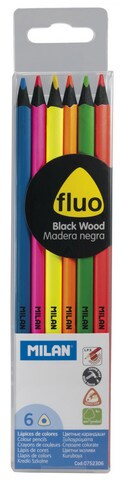 Milan Ergo Grip Fluorescent Color Pencils Set Of 6