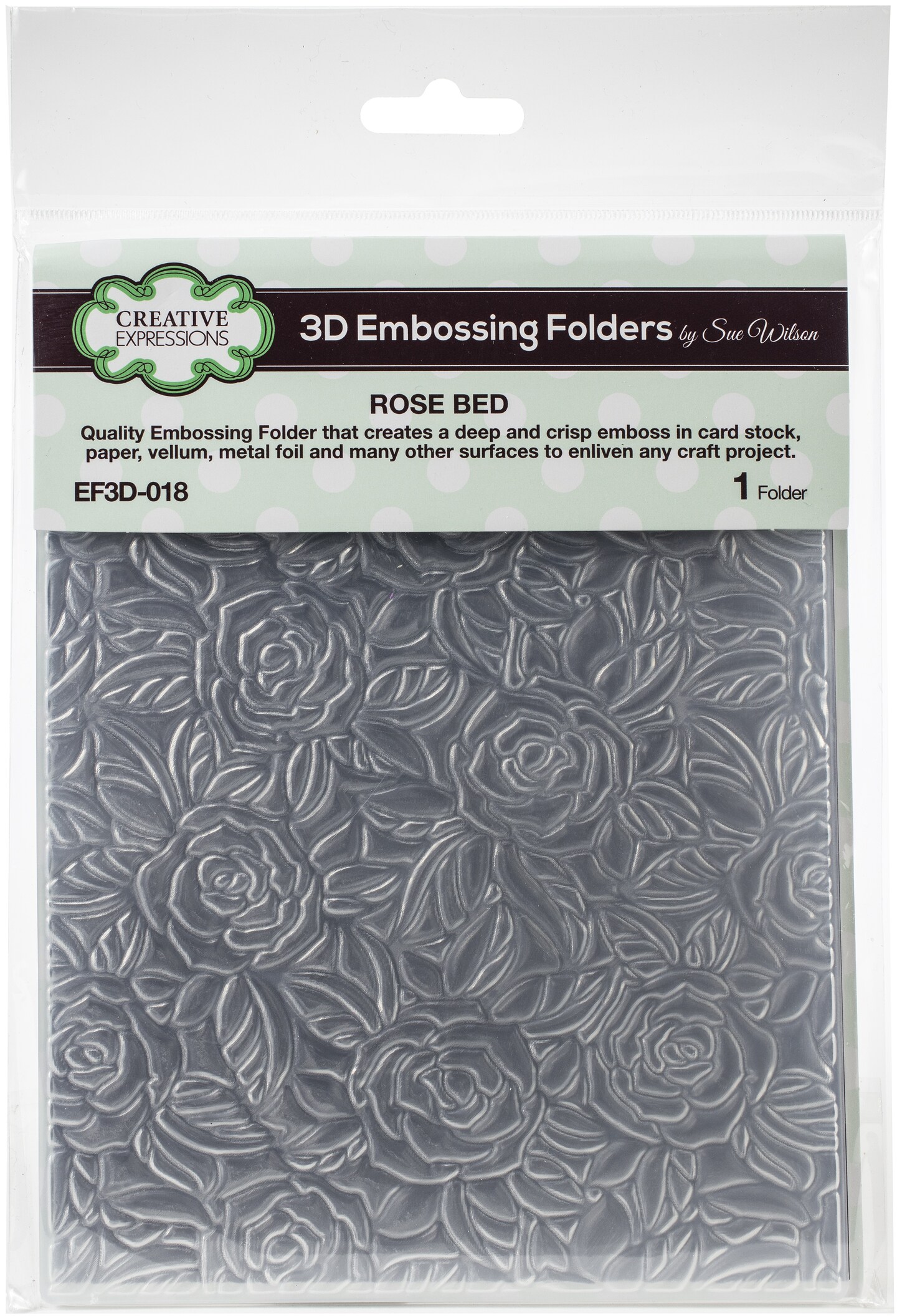 Creative Expressions 3D Embossing Folder 5.75"X7.5"-Rose Bed, Count: 1 ...