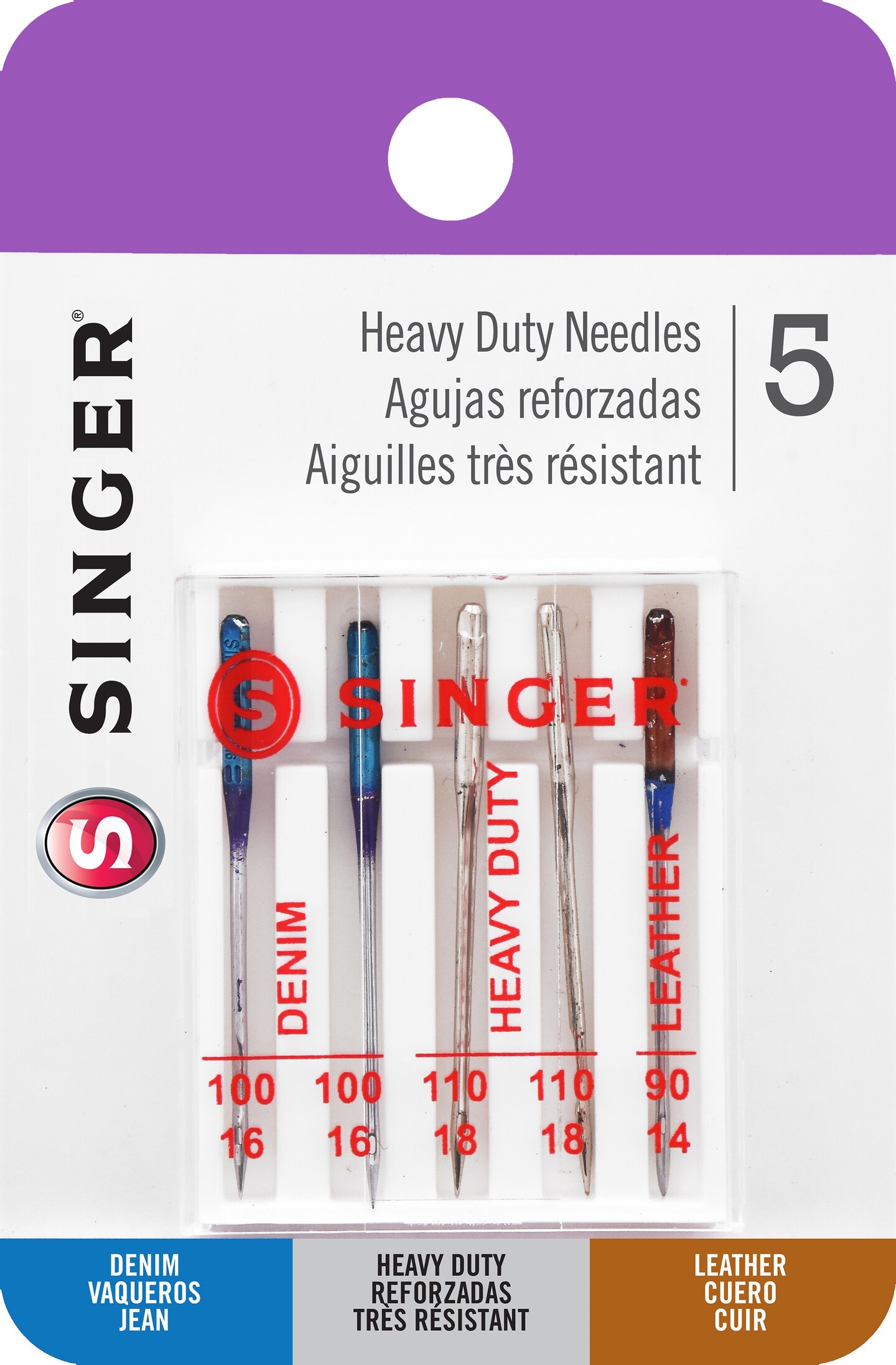 Singer Universal Heavy-Duty Machine Needles 5/Pkg