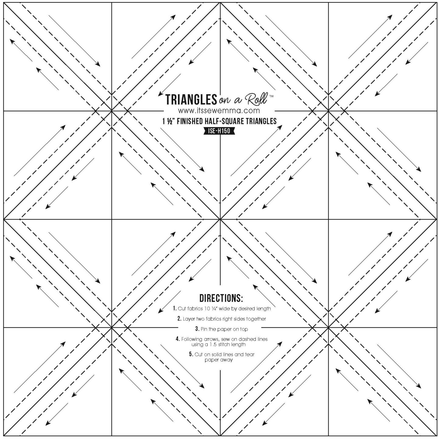 It's Sew Emma Half-Square Triangles On A Roll-50' 1.5" Finished Size