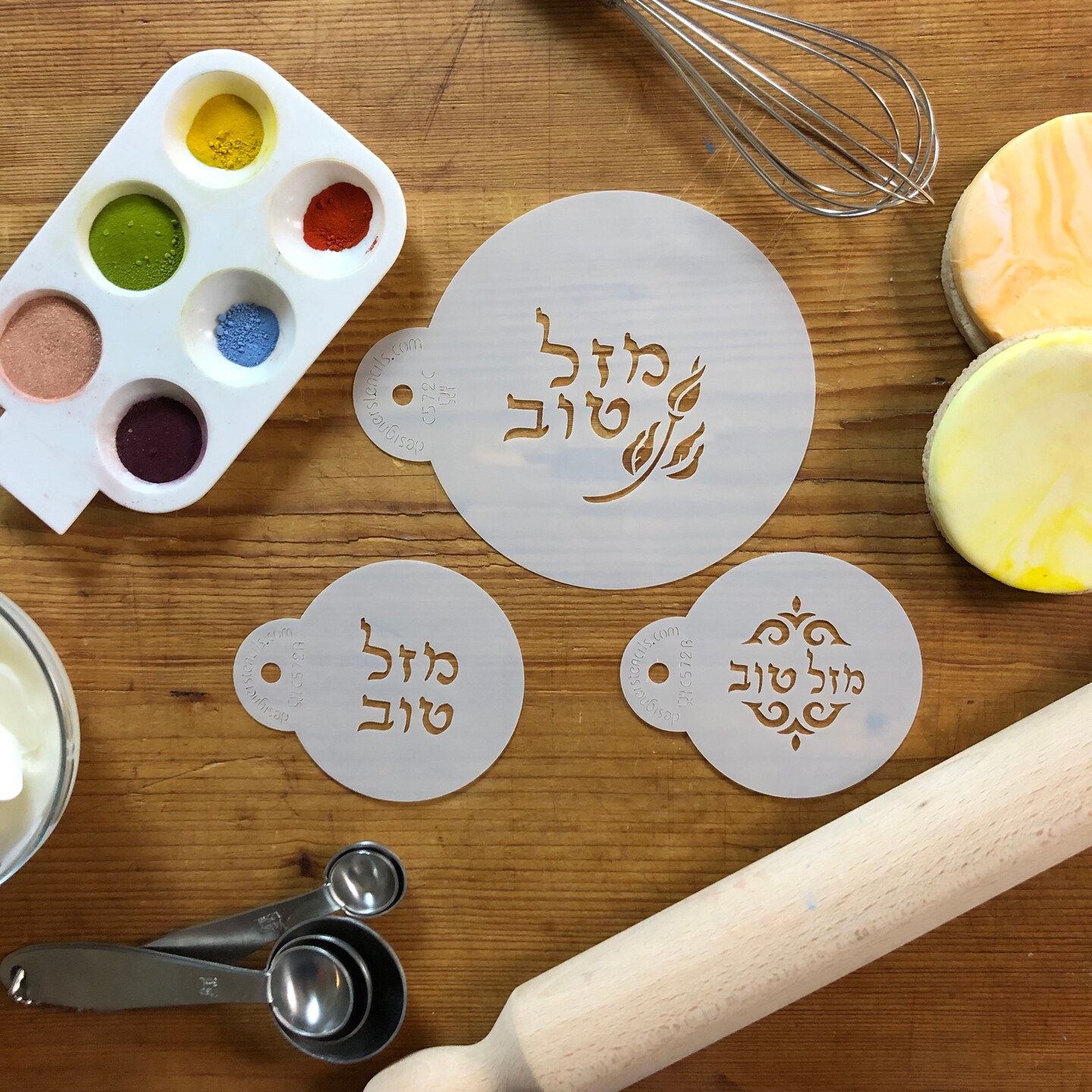 Mazel Tov (Hebrew) Cookie Stencils C572 by Designer Stencils Cookie