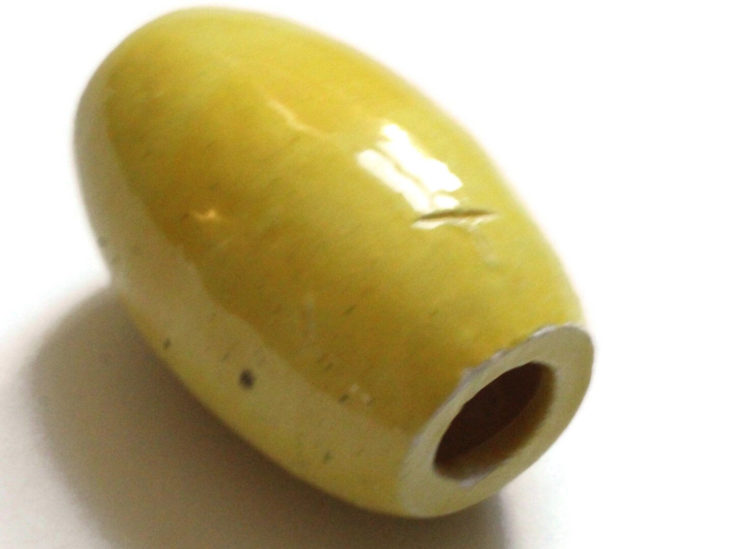 42mm Yellow Vintage Ceramic Porcelain Barrel Beads