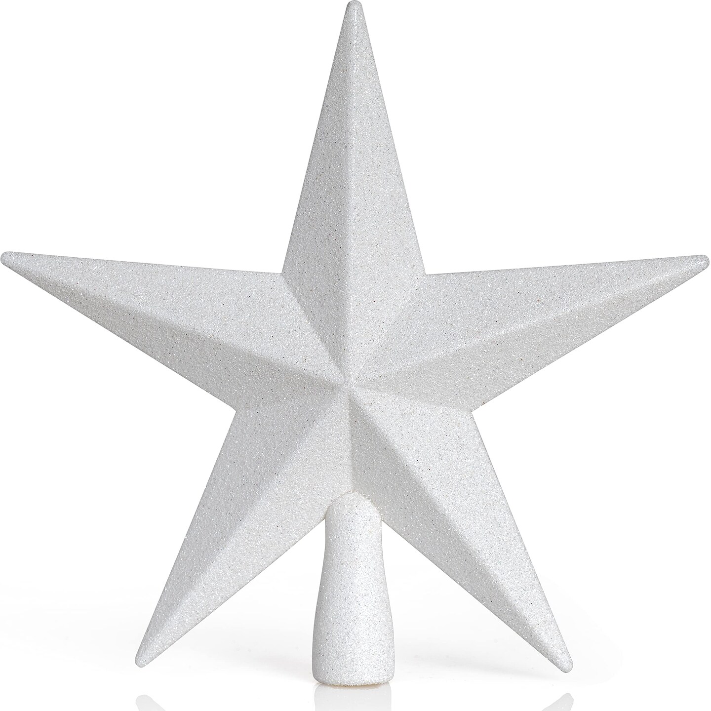Ornativity Glitter Star Tree Topper - Christmas White Decorative Holiday Bethlehem Star Ornament