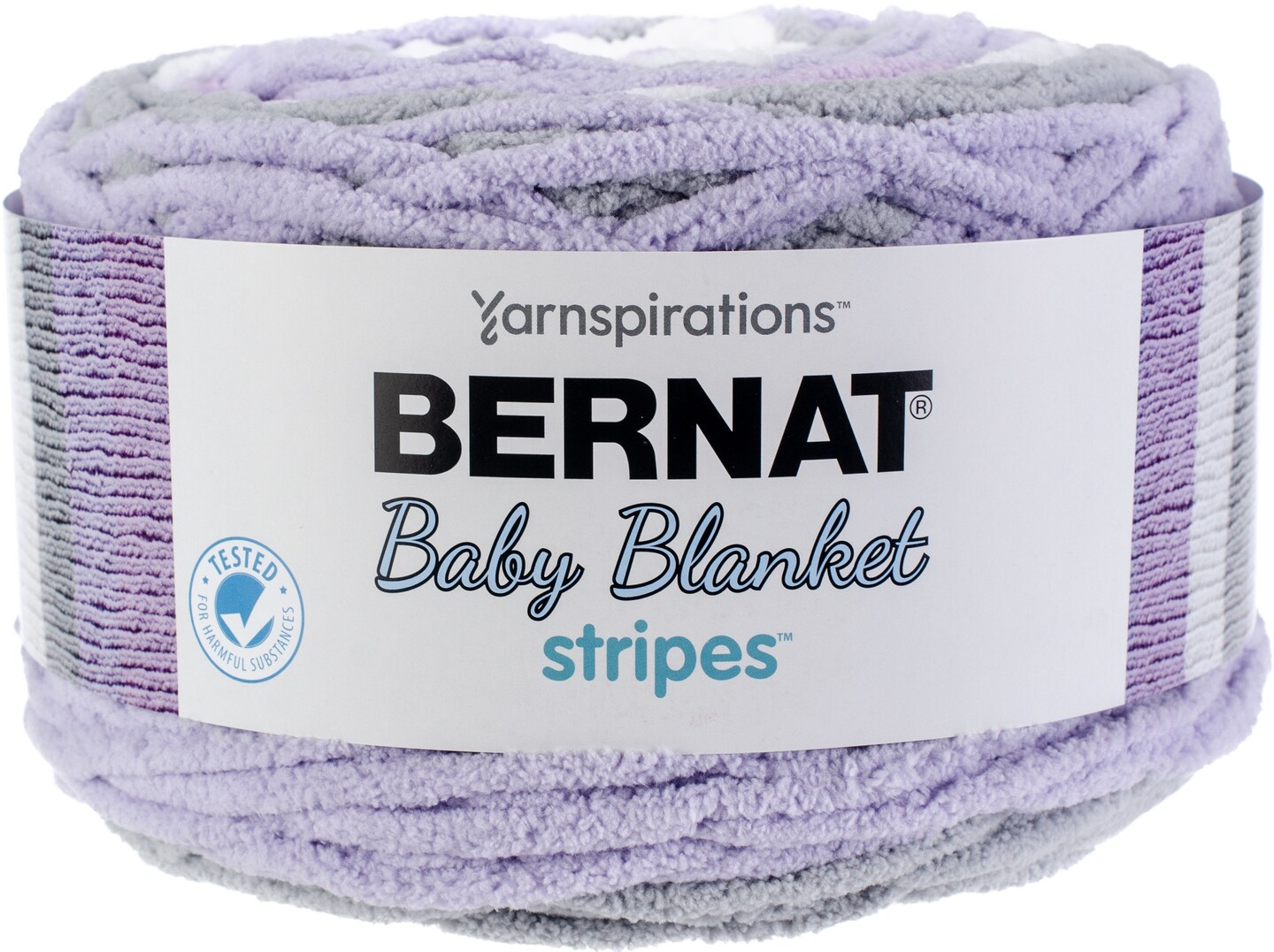 Bernat Baby Blanket Stripes Violets Yarn 2 Pack of 300g/10.5oz Polyester 6 Super Bulky