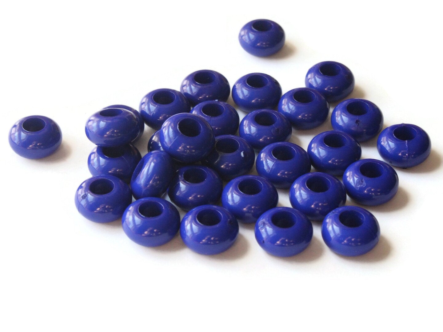 30 14mm x 8mm Large Hole Blue Beads Macrame Rondelle Plastic Bead by Smileyboy | Michaels